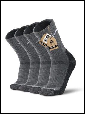 Merino Wool Hiking Socks Cushioned Crew Thermal Boot Socks